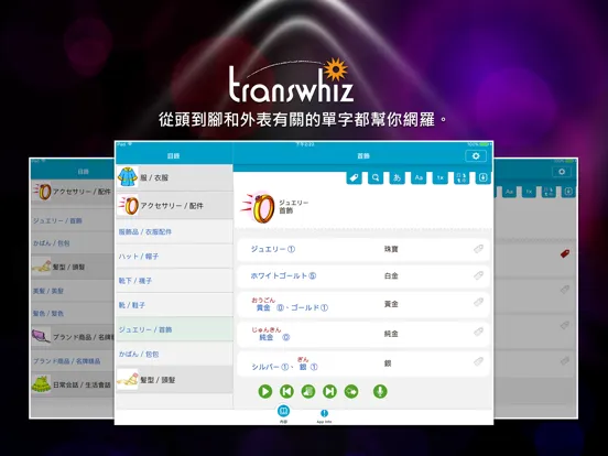 日語單字速讀 - 服飾篇 iPad  Screenshots