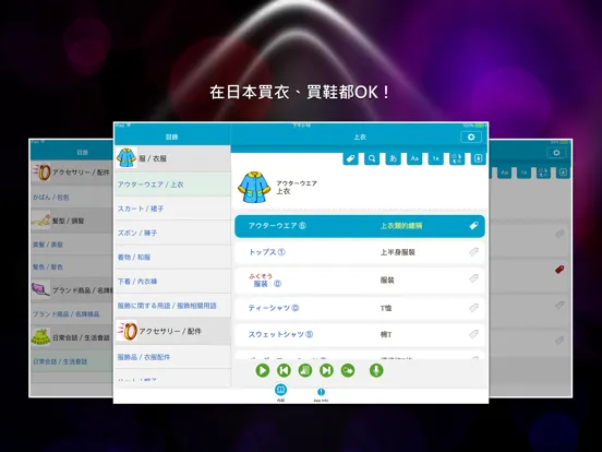 日語單字速讀 - 服飾篇 iPad  Screenshots