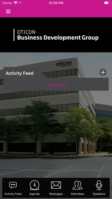 Tangkapan skrin Oticon-Events