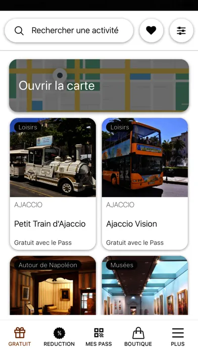 Tangkapan skrin Ajaccio City Pass