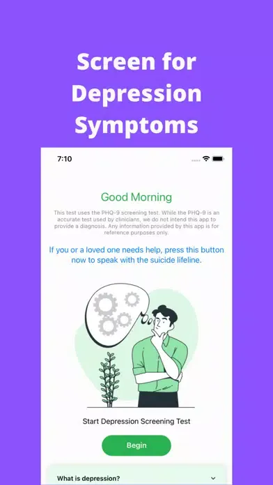 Tangkapan skrin Depression Screening Test