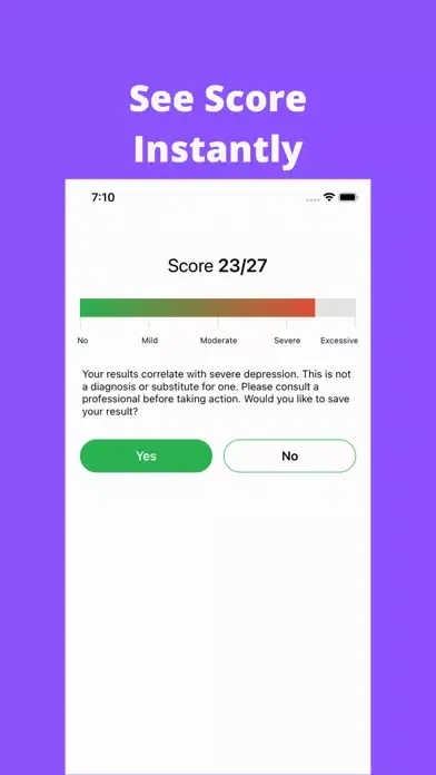 Tangkapan skrin Depression Screening Test