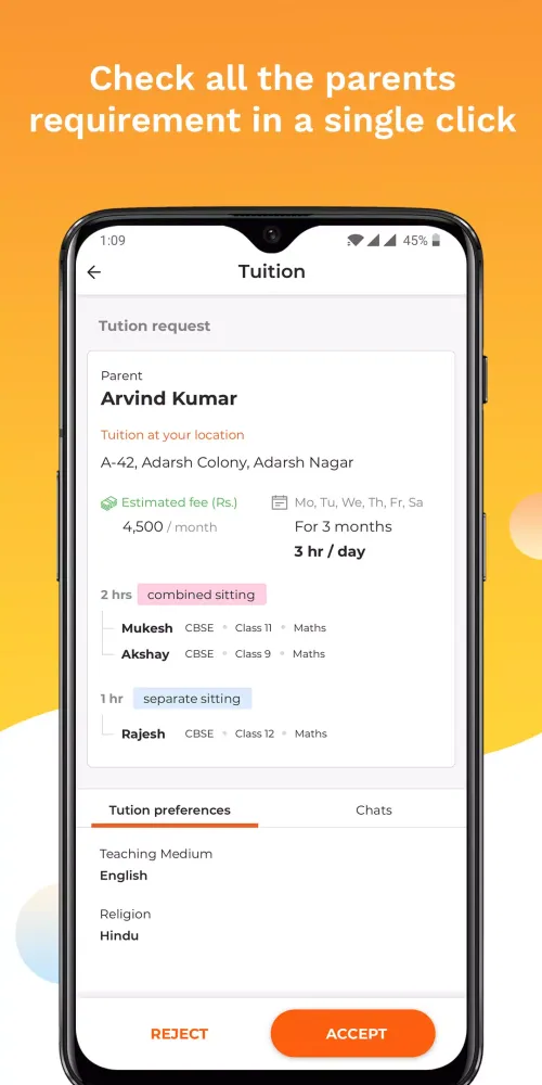 Capturas de tela do OTOO TUTOR- Find Students Near