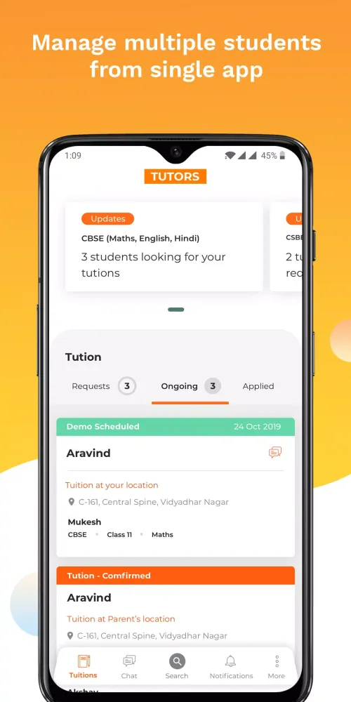 Capturas de tela do OTOO TUTOR- Find Students Near