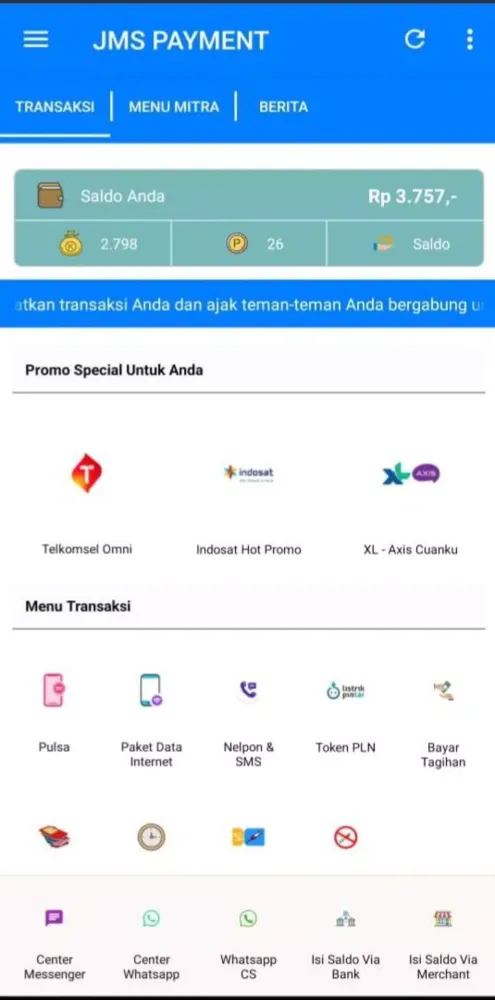 تصاویر JMS Payment Grosir Kuota Pulsa