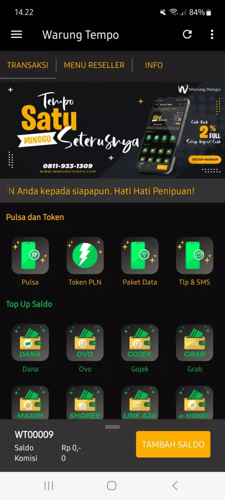 WARUNG TEMPO: Agen Pulsa Murah Screenshots