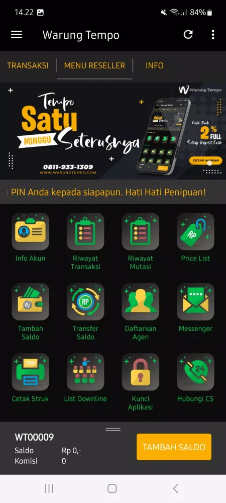 WARUNG TEMPO: Agen Pulsa Murah Screenshots