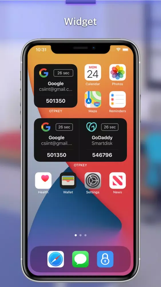 OTPKEY Authenticator Screenshots