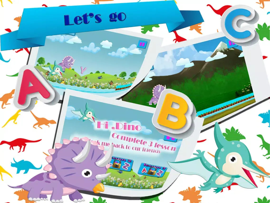 English is fun dinosaur learning games for kids iPad  Screenshots