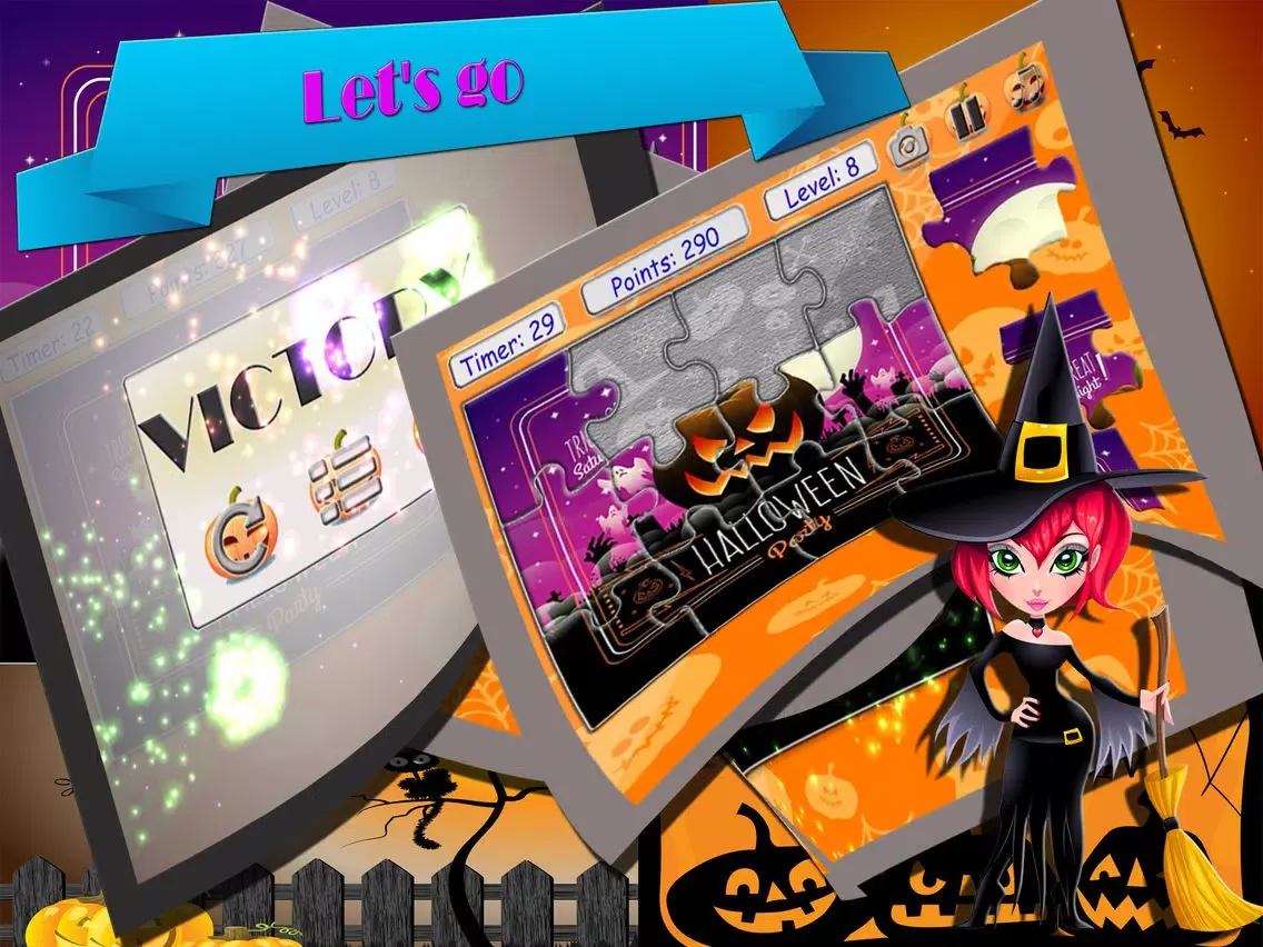 Capturas de pantalla de play easy solve jigsaw puzzle at halloween game iPad 