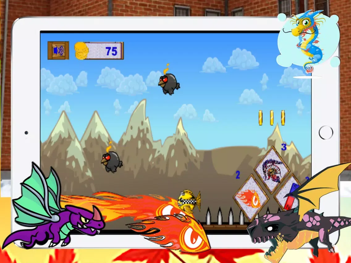 The adventure of dragon monster city shoot bird iPad  Screenshots