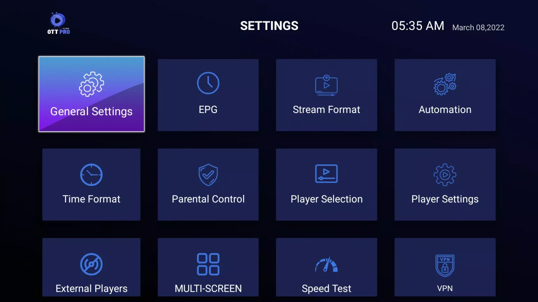 OTT PRO BOX Ekran Görüntüleri