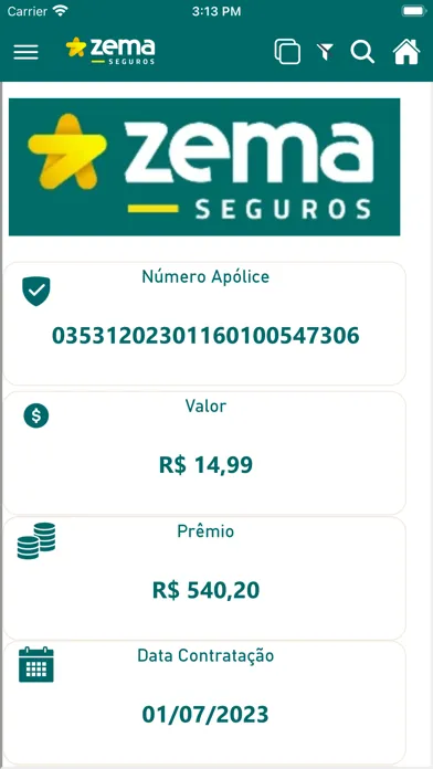Zema Seguros Ekran Görüntüleri