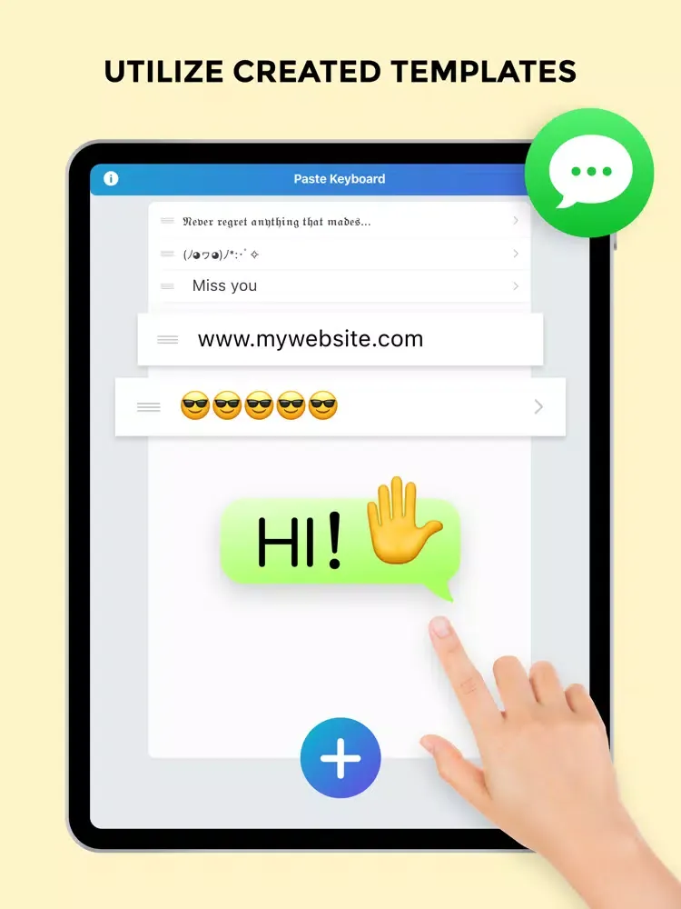 Capturas de tela do Auto Paste Keyboard App + iPad 