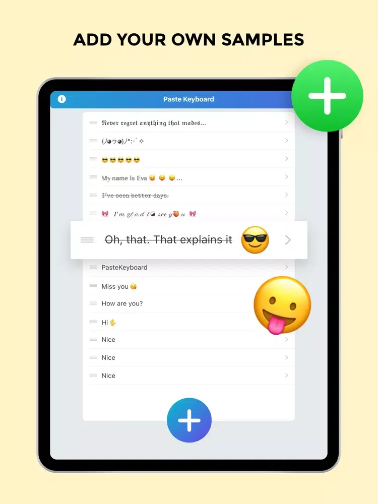 Capturas de tela do Auto Paste Keyboard App + iPad 