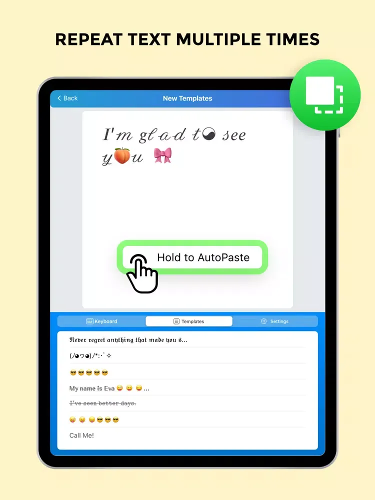 Capturas de tela do Auto Paste Keyboard App + iPad 
