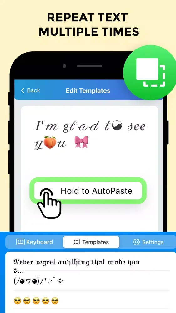 Capturas de tela do Auto Paste Keyboard App +