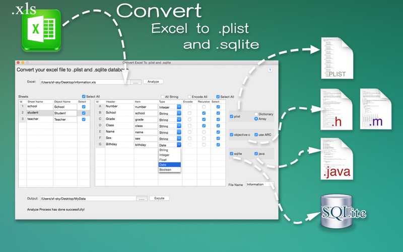 DataConvertor for Excel स्क्रीनशॉट