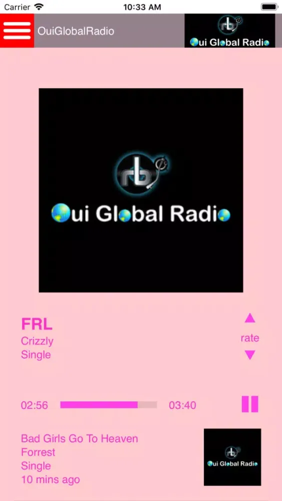 Capturas de tela do Oui Global Radio