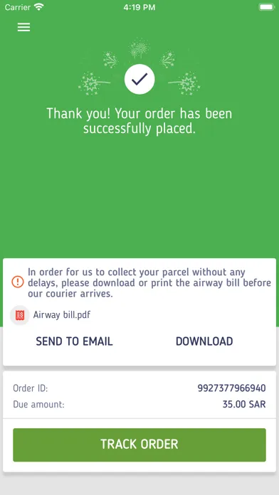 OUN Express Customer Screenshots