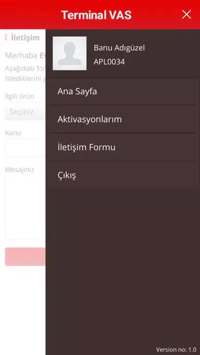 ภาพหน้าจอของ Terminal VAS