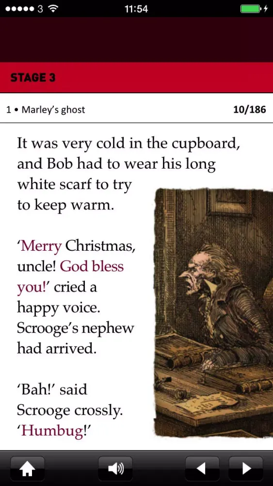 ภาพหน้าจอของ A Christmas Carol: Oxford Bookworms Stage 3 Reader (for iPhone)