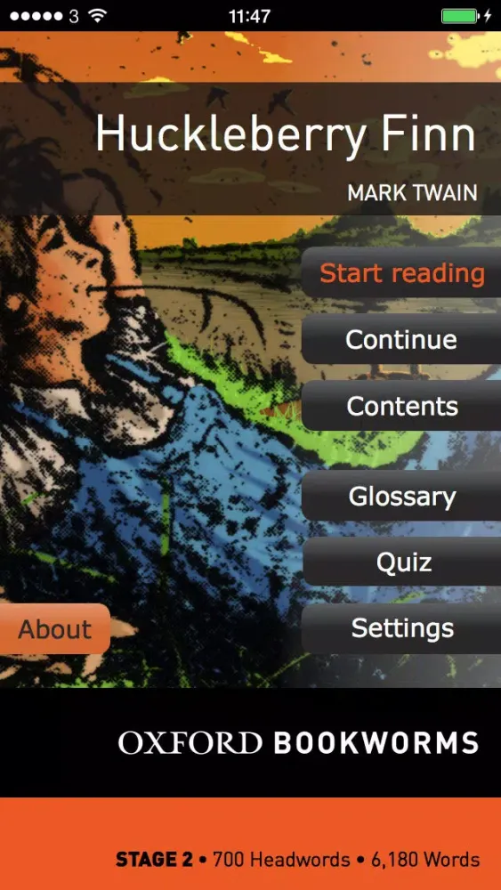 Tangkapan layar Huckleberry Finn: Oxford Bookworms Stage 2 Reader (for iPhone)