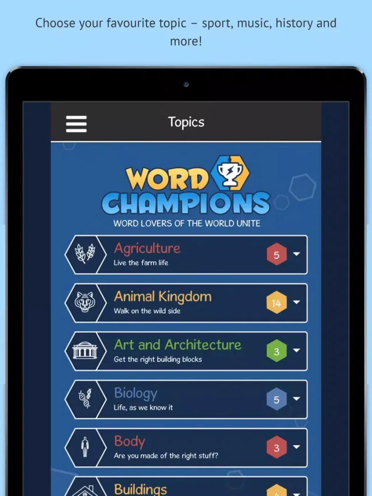 Word Champions iPad 应用截图