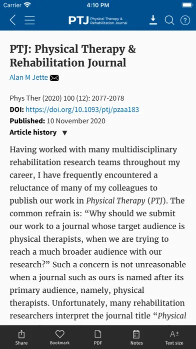 Captures d'écran de Physical Therapy Journal