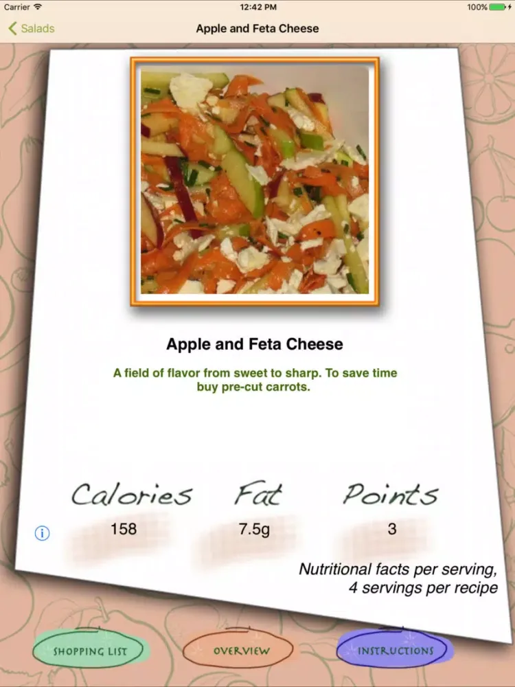 Ảnh chụp màn hình của Weight Wise Recipes iPad 