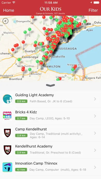 Captures d'écran de Our Kids: Find Schools & Camps
