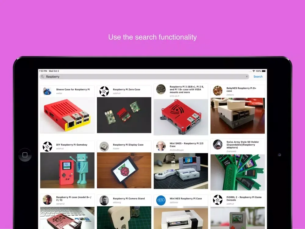 Tangkapan layar ThingExplorer iPad 