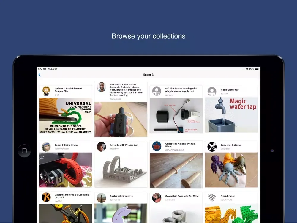Tangkapan layar ThingExplorer iPad 