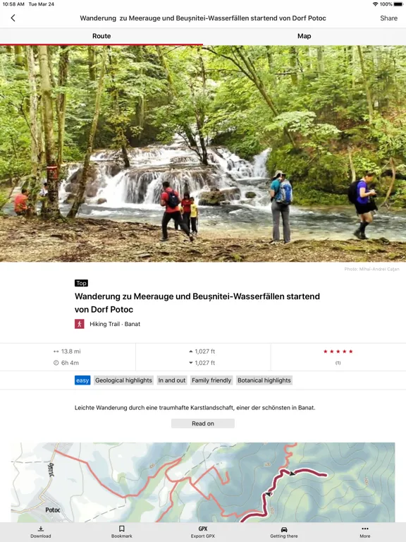 Tangkapan skrin Romania Outdoor Travel Guide iPad 