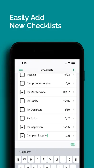 Captures d'écran de RV Checklist App