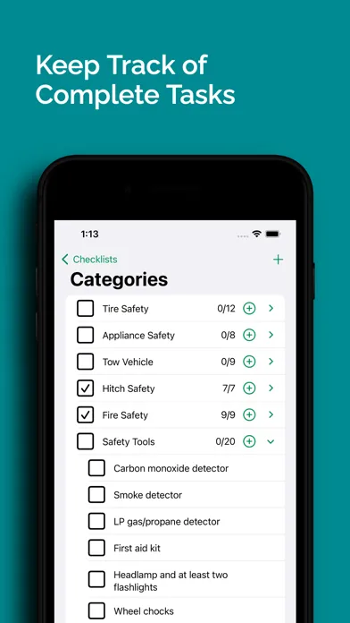 Captures d'écran de RV Checklist App