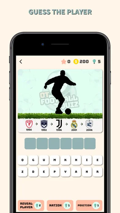 Capturas de tela do OT Football Quiz