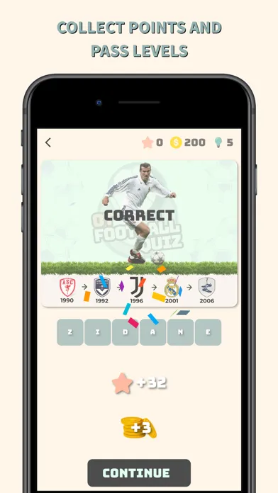 Capturas de tela do OT Football Quiz