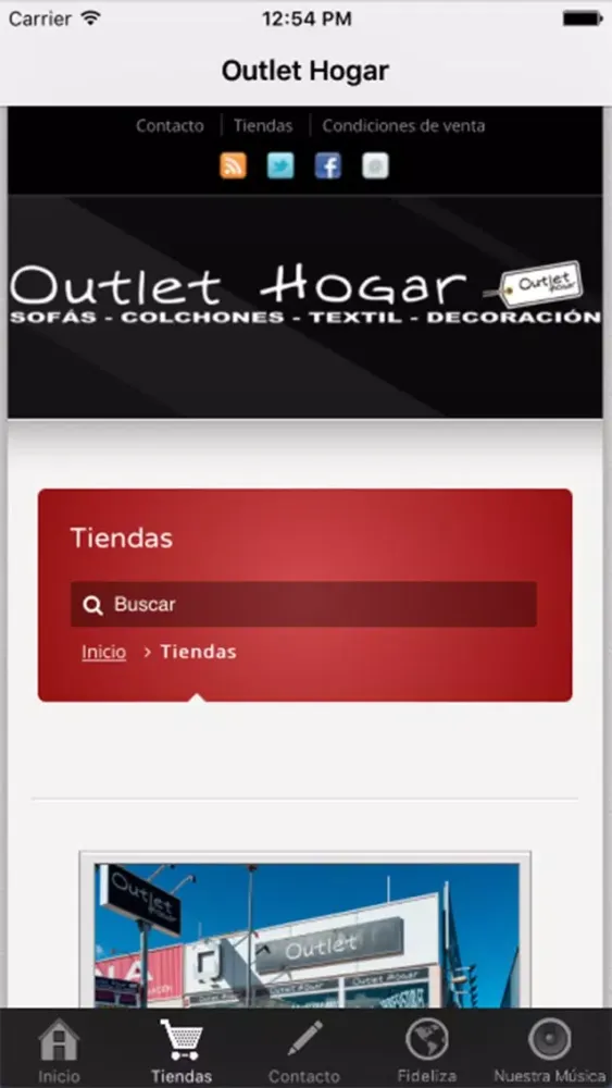 Tangkapan layar Outlet Hogar