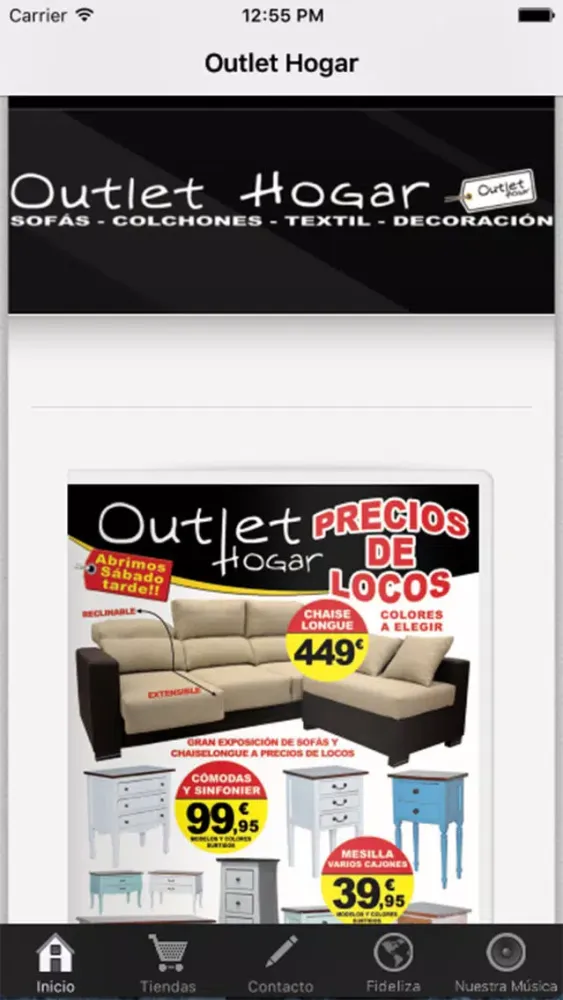 Tangkapan layar Outlet Hogar