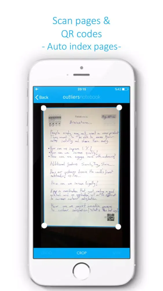 Capturas de pantalla de Outliers Notebook | Scan notes and share PDF files