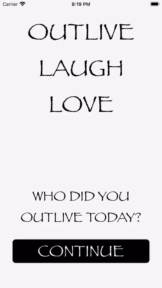 Tangkapan skrin Outlive Laugh Love