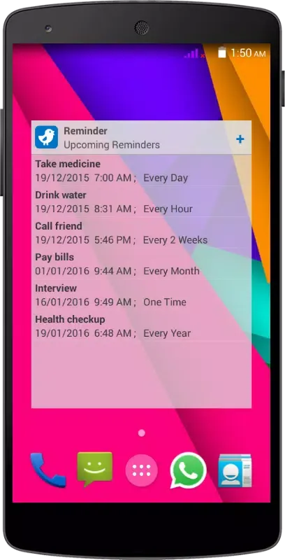 Tangkapan layar Reminder Pro