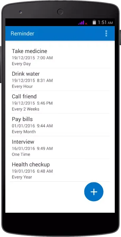 Tangkapan layar Reminder Pro