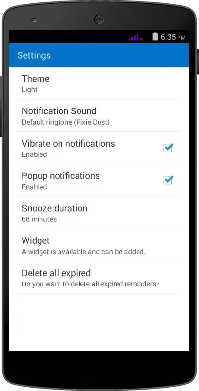 Tangkapan layar Reminder Pro