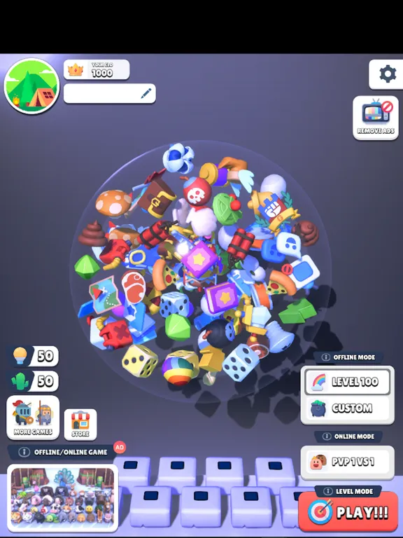 ภาพหน้าจอของ Match Tripple Ball 3D Online iPad 