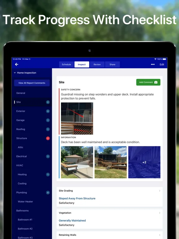 Zrzuty ekranu Tap Inspect - Home Inspections iPad 