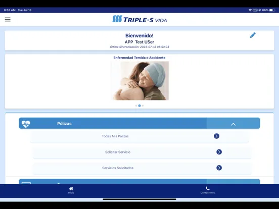 Tangkapan layar Mi Triple-S Vida iPad 