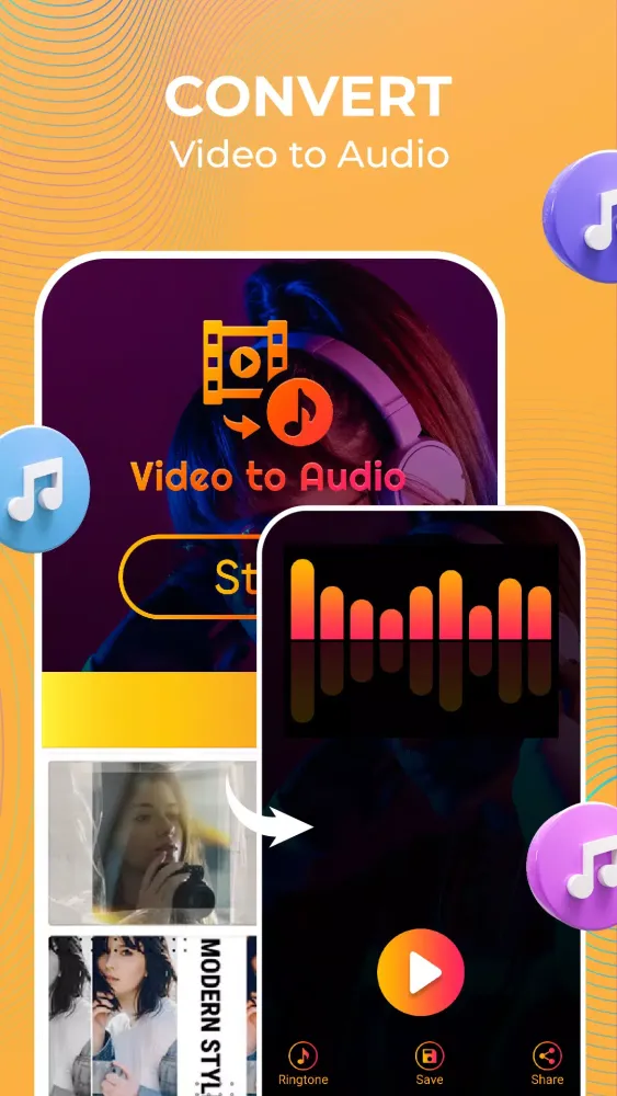Ảnh chụp màn hình của Video to Mp3 Audio Converter