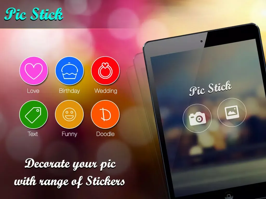 Pic Sticker free - Decorate your image with stickers huge collection of stickers for events like birthday wedding anniversary party funny text and doodle stickers iPad  Screenshots